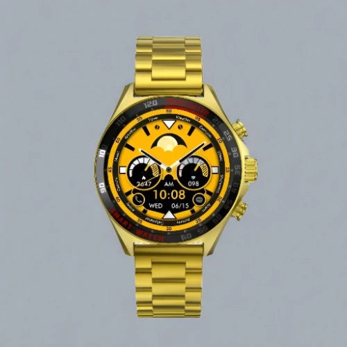 Modio-MR50-Smart-Watch-4-Pairs-Strap-Gold